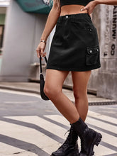 Elastic Waist Denim Skirt
